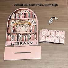 2D Vintage Reading Tracker, 4mm Thick, 15cm High, Annual Book Counting Decor, Can Track Up To 999 Books This Year, Sturdy Structure, Bookshelf Decor, Bookshelf Counter, Reading Counter, Handmade Interesting Bookshelf, Desktop Decor, Office Desk Decor, Suitable For Students, Office Workers, Readers, Teachers, Writers - Multicolor - View 16