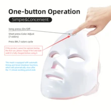 7-Color LED Face Mask, Neck Beauty Care, Odorless, Facial Skincare Tool, Red Light Mask, Suitable For Home And Salon Use, The Perfect Holiday Gift For Your Girlfriend And Mother. - 彩色 - 查看 9