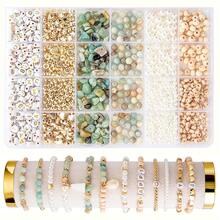 Bộ dụng cụ làm trang sức gồm 1500 hạt đá tự nhiên không đối xứng, tự tay làm vòng tay, vòng cổ, mặt dây chuyền và các sản phẩm thủ công khác. - Nhiều màu - Xem 4