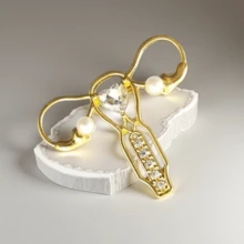 1pc Fashionable Minimalist Rhinestone Uterus Shaped Brooch For Women - Gold - View 2
