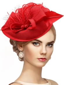 1 pieza Tocado de sombrero elegante, Sombrero de carreras de Kentucky Derby, Sombrero de plumas para fiesta de té para damas/niñas, Equitación - Multicolor - Ver 11