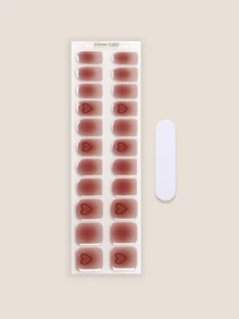 半固化凝胶美甲贴，20片装，持久耐用，沙龙级品质，易于粘贴和卸除，需配合UV灯使用 - 紫紅色 - 查看 3