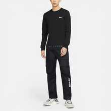 Nike Sportswear Swoosh 休閒運動印花圓領長袖T卹 男款 黑色 - 黑色 - 查看 3
