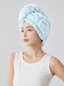 1pc Super Absorbent Coral Fleece Hair Towel, Extra Large & Thick Microfiber Hair Turban, Suitable For Long & Short Hair, Minimalist Solid Color, Essential Hair Care Item For Bathroom/Travel/Dorm, Great Gift For Women, Couples, Mother's Day - Multicolor - View 5