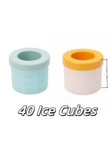 1Pc Compact Silicone Ice Maker Cup, Ice Cube Tray With Built-In Ice Crusher, Heat-Resistant & Cold-Resistant Silicone, Available In Multiple Colors, Ideal For Home, Dorm, Office, Perfect For Iced Coffee, Smoothies, Cocktails, Great For Summer, Holiday Celebrations, Outdoor Activities, One-Hand Operation For Convenience - 彩色 - 查看 6