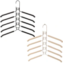 5-Tier Clothes Hanger Maximizes Your Closet Space With This Multilayer Folding Clothes Rack! Multifunctional Hanger, 5-Layer Metal Sponge Clothes Rack, Detachable, High-End Magic Non-Slip Multifunctional Storage Organizer Clothes Rack (The Product Color May Vary Slightly Due To Photography) - Black - View 18