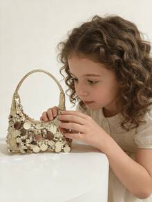 Túi xách đính sequin cho bé gái, túi thời trang mới mùa xuân/thu, ví mini lấp lánh hình công chúa cho bé gái, ví đựng tiền xu cho trẻ em, túi tote dễ thương, quà tặng ngày lễ/sinh nhật, túi đựng kẹo/son môi, túi đựng phụ kiện, túi mini sành điệu, túi thời trang màu vàng, bạc, trắng. - Một cỡ - Xem 4