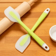 Bộ thìa silicon nhà bếp, chịu nhiệt 450°F, dẻo dai, chống dính, không mối nối, dùng được trong máy rửa chén (Xanh lá cây/Xanh da trời/Hồng, 2/4 bộ) - Màu xanh chanh - Xem 7