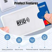 12/18/24/36Pcs Fundas para tarjetas con bloqueo RFID, portadores de papel de aluminio anti-escaneo y anti-deslizamiento, fundas para billetera y pasaporte con protección de bloqueo NFC, fundas de para tarjetas e identificaciones - Multicolor - Ver 8