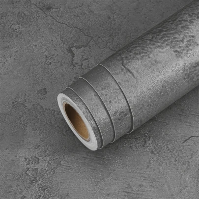 1 Roll, Light Gray Textured Solid Contact Paper, Self-Adhesive Removable Wallpaper, PVC Detachable Vinyl Sticker, Suitable For Bedroom, Cabinet, Desk, Living Room Wall Decor, Furniture Renovation, Home Decoration
