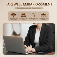 Miếng thấm mồ hôi nách, Miếng thấm mồ hôi nách dành cho nữ, Thiết kế dạng tổ ong thoáng khí, Nhanh khô, Có thể giặt, Miếng thấm mồ hôi vô hình, Khử mùi cho quần áo, Nhanh khô và thoải mái, Vải không dệt kiểm soát mùi hiệu quả, Lớp màng khử mùi - Một cỡ - Xem 10