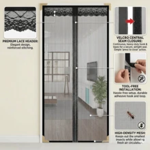 Magnetic Mosquito Net For Doors – Insect Screen With Automatic Closure, Easy Installation And High Resistance - A - View 4