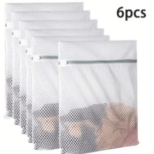 6/8个装耐用蜂窝网布洗衣袋（12x16英寸/涤纶/可机洗/布料），可重复使用拉链封口，适用于内衣、衣物、牛仔裤、毛巾、袜子等收纳 - 彩色 - 查看 9