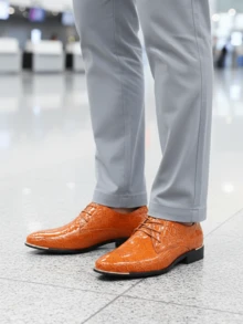 1 đôi bốt nam tiện dụng, kiểu dáng slip-on, mũi tròn, chất liệu PU, đế cao su, thoải mái, đa năng, đế mềm, cao đến giữa bắp chân, thích hợp cho phong cách thường ngày. - màu nâu - Xem 3
