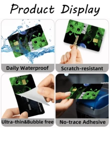 1pc Funny Alien Cat Credit Card Sticker, Cute Pet Couples Essential Party Birthday Gift, PVC Material Anti-Fingerprint Durable Scratch-Resistant, Suitable For Men, Women, Couples, Fits Small Chip Cards, Bank Cards, Credit Cards, Transportation Cards, Student ID Cards, Room Keys For Privacy Protection - Type a - View 8