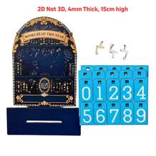 2D Vintage Reading Tracker, 4mm Thick, 15cm High, Annual Book Counting Decor, Can Track Up To 999 Books This Year, Sturdy Structure, Bookshelf Decor, Bookshelf Counter, Reading Counter, Handmade Interesting Bookshelf, Desktop Decor, Office Desk Decor, Suitable For Students, Office Workers, Readers, Teachers, Writers - Multicolor - View 15