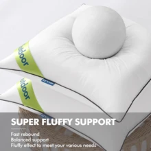 Microfiber Pillow Inserts - Hypoallergenic, Soft & Supportive, All-Space Use With Vacuum Packaging & Easy Care - White - View 3