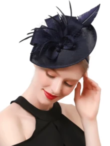 1 pieza Tocado de sombrero elegante, Sombrero de carreras de Kentucky Derby, Sombrero de plumas para fiesta de té para damas/niñas, Equitación - Multicolor - Ver 14