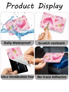 1 pieza Pegatina de tarjeta de crédito con corazón grande rosa, regalo romántico para parejas, regalo de fiesta y cumpleaños, hecho de material PVC, a prueba de huellas dactilares y resistente a los arañazos, adecuado para hombres, mujeres, parejas, para decorar tarjetas de débito/crédito, tarjetas universitarias, etc. - Tipo A - Ver 7