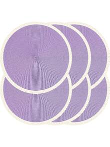 4/6pcs 15-Inch Purple Round Woven Placemat Set, 6pcs Washable, Wipe-Clean, Heat-Resistant Woven Dining Table Mats, Suitable For Holiday Parties, Indoor/Outdoor, Daily Use - Purple - View 10