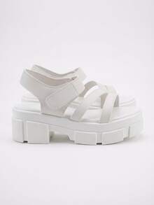 Sandal đế bằng 3 quai điều chỉnh được cho bé gái 3-12 tuổi, màu be. - Màu be - Xem 6