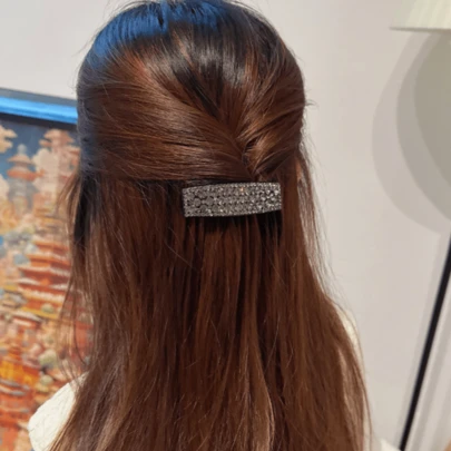 新款渐变色水钻发梳 - 奢华闪耀钻石造型 - 反向镶嵌 - 凌乱发型专用发夹 - 女士发饰