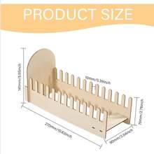 1pc Wooden Card Display Rack - 12 Card Slots, DIY Postcard Holder - Wedding Card Rack, Stickers, Notebook, Gift Card Organizer, Business Card Holder, Desktop Storage Rack, Mother's Day, Anniversary, Graduation, Wedding Gift - A - View 4