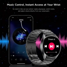 ERUN This Smart Men's Round Watch Features Activity And Call Tracking, Offering A Variety Of Practical Functions. It's An Ideal Gift For Friends And Family, Boasting A 1.5-Inch HD Screen, A 250mAh Battery, And A Stainless Steel Strap. - View 4