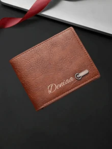 1pc/2pcs/4pcs Personalized Custom Retro-Style Short Men's Wallet, Ultra-Thin Bi-Fold Wallet, Multi-Functional Card Holder, Youth Leather Wallet, Essential Item, PU Leather Small Wallet, Men's Wallet, Wallet, Christmas Gift, Valentine's Day Gift - Multicolor - View 13