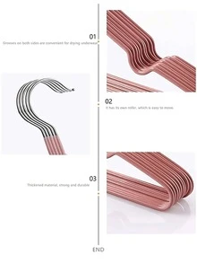 40pcs Adult Non-Slip Coated Hangers, Lightweight Luxury Home Closet Hangers Suitable For Shirts And Pants - Pink - View 9