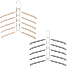 5-Tier Clothes Hanger Maximizes Your Closet Space With This Multilayer Folding Clothes Rack! Multifunctional Hanger, 5-Layer Metal Sponge Clothes Rack, Detachable, High-End Magic Non-Slip Multifunctional Storage Organizer Clothes Rack (The Product Color May Vary Slightly Due To Photography) - Black - View 19