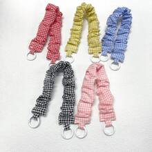 1 Ins Style Plaid Phone Lanyard Elastic Elastic Rope Super Nice Girl Wrist Anti-Lost Ccd Key Chain Pendant Female(Some Accessories May Be Random) - Multicolor - View 6