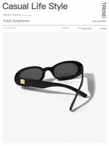 1 pieza Nuevas gafas de moda retro ovaladas pequeñas y versátiles, adecuadas para mujeres en verano, playa, exterior y viajes - Multicolor - Ver 5