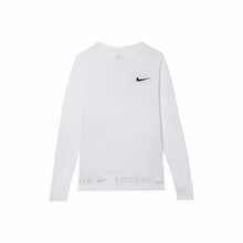 Nike Sportswear Swoosh 休閒運動印花圓領長袖T卹 男款 白色 - 白色 - 查看 1