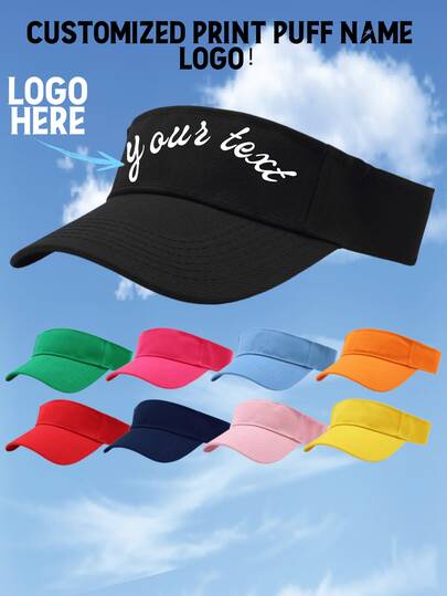 Mũ lưỡi trai thể thao ngoài trời dành cho các cặp đôi, mũ bóng chày không chóp, mũ chống nắng mùa hè, quảng cáo du lịch, mũ mỏ vịt, mũ chống nắng, logo chữ tùy chỉnh (2 chiếc).