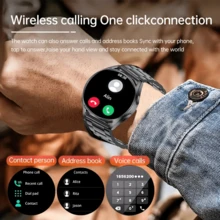 ERUN This Smart Men's Round Watch Features Activity And Call Tracking, Offering A Variety Of Practical Functions. It's An Ideal Gift For Friends And Family, Boasting A 1.5-Inch HD Screen, A 250mAh Battery, And A Stainless Steel Strap. - View 5