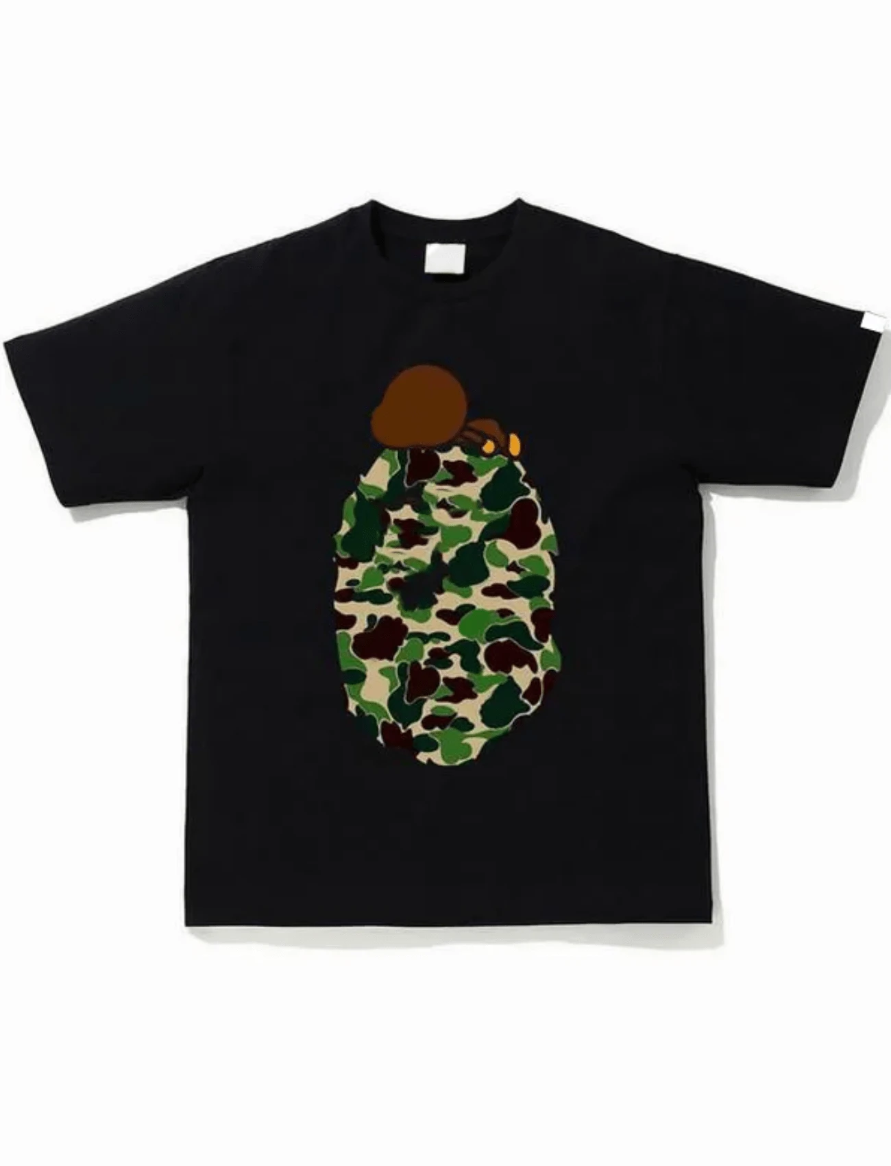 Bapetshirts T Shirts Mens Women Designers Bapestart Tshirts Fashion Tops For Men Casual Graphic Chest Letter Bathing Tees Camo Clothing Printing Bap Shorts Ae4 - 黑色 - 查看 1