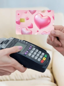 1 pieza Pegatina de tarjeta de crédito con corazón grande rosa, regalo romántico para parejas, regalo de fiesta y cumpleaños, hecho de material PVC, a prueba de huellas dactilares y resistente a los arañazos, adecuado para hombres, mujeres, parejas, para decorar tarjetas de débito/crédito, tarjetas universitarias, etc. - Tipo A - Ver 4