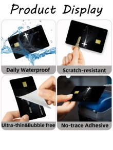 1pc Luminous Cross Credit Card Sticker, Protective Card Skin Cover, Party Birthday Gift, PVC Material Anti-Fingerprint Durable Anti-Scratch, Suitable For Men And Women, Couples, Small Chip Card, Bank Card, Credit Card, Transportation Card, Room Card, Student ID Card DIY, Privacy Protection - Type a - View 8