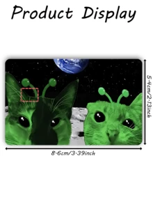 1pc Funny Alien Cat Credit Card Sticker, Cute Pet Couples Essential Party Birthday Gift, PVC Material Anti-Fingerprint Durable Scratch-Resistant, Suitable For Men, Women, Couples, Fits Small Chip Cards, Bank Cards, Credit Cards, Transportation Cards, Student ID Cards, Room Keys For Privacy Protection - Type a - View 20