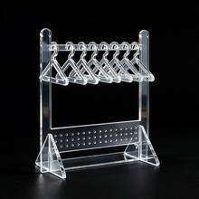 Acrylic Jewelry Stand, Hanger‑Shaped Earring Holder,Hanger-Shaped Personalized Earring Holder Rack, Acrylic Jewelry Display Stand For Earrings, Bracelets, Necklaces For Women Storage Organizer Travel Essentials Gift Back To School, Room Decor - Clear - View 13