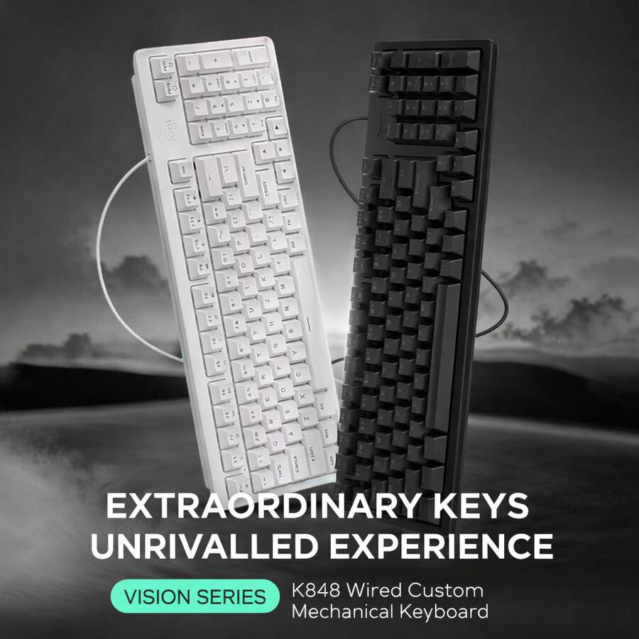 Logitech K848 Wired Customizable Mechanical Keyboard, Full Hot-Swappable Keys, 5 Backlight Modes, Lightweight & Smooth Feel, Durable Design, Compatible With Win10 And Win11 - View 1