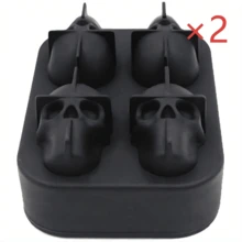 Khay silicon hình đầu lâu 3D, khuôn đá hình đầu lâu tái sử dụng được dùng cho rượu whisky, cocktail, sâm panh và các loại đồ uống khác, dễ dàng tháo lắp và vệ sinh. - A - Xem 15