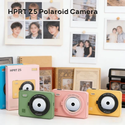 HPRT كاميرا Z5 الفورية: تجمع بين التصوير والطباعة، صغيرة الحجم وسهلة الحمل، طباعة عالية الجودة بتقنية التسامي الحراري، تتضمن 10 ورقات من ورق الصور. هدية مثالية للأعياد وأعياد الميلاد.