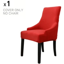 Ultra Soft Plush Dining Chair Cover, Silver Gray Plush Casual Chair Slipcover, Stretch Wing Back Chair Protector Removable & Washable For Dining Room, Banquet, Party Decor - Solid Color - View 26