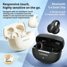 Lenovo Bluetooth Earphones, Clip-On Sports Earbuds, Bluetooth 5.4 With Ultra-Low Latency Gaming Mode, Secure Fit, Waterproof & Sweatproof, Long Battery Life, Compatible With Apple & Android Devices - View 1