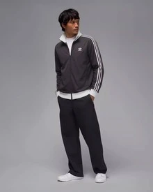 Adidas Originals Adicolor Series Three-Stripe Color-Blocked Zip-Up Long-Sleeved Jacket For Men, Black. - Black - View 12