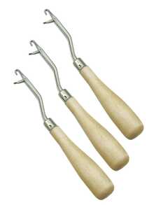 Bộ 3 kim móc cán tre và gỗ, kim móc dùng để nối tóc giả, dụng cụ nối tóc giả, kim móc sửa chữa thảm, bán sỉ - Móc lưỡi - Xem 7