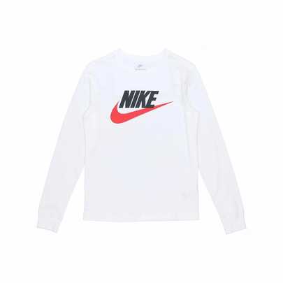  Nike Sportswear Futura Icon Logo Print Casual Crew Neck American Retro Long-Sleeved T-Shirt For Men
