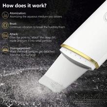 升级版超声波洁面刷，USB充电式毛孔清洁器，配备2个硅胶刷头，震动式黑头去除器和去角质器，价格实惠的家用深层清洁护肤设备 - 多色 - 查看 4